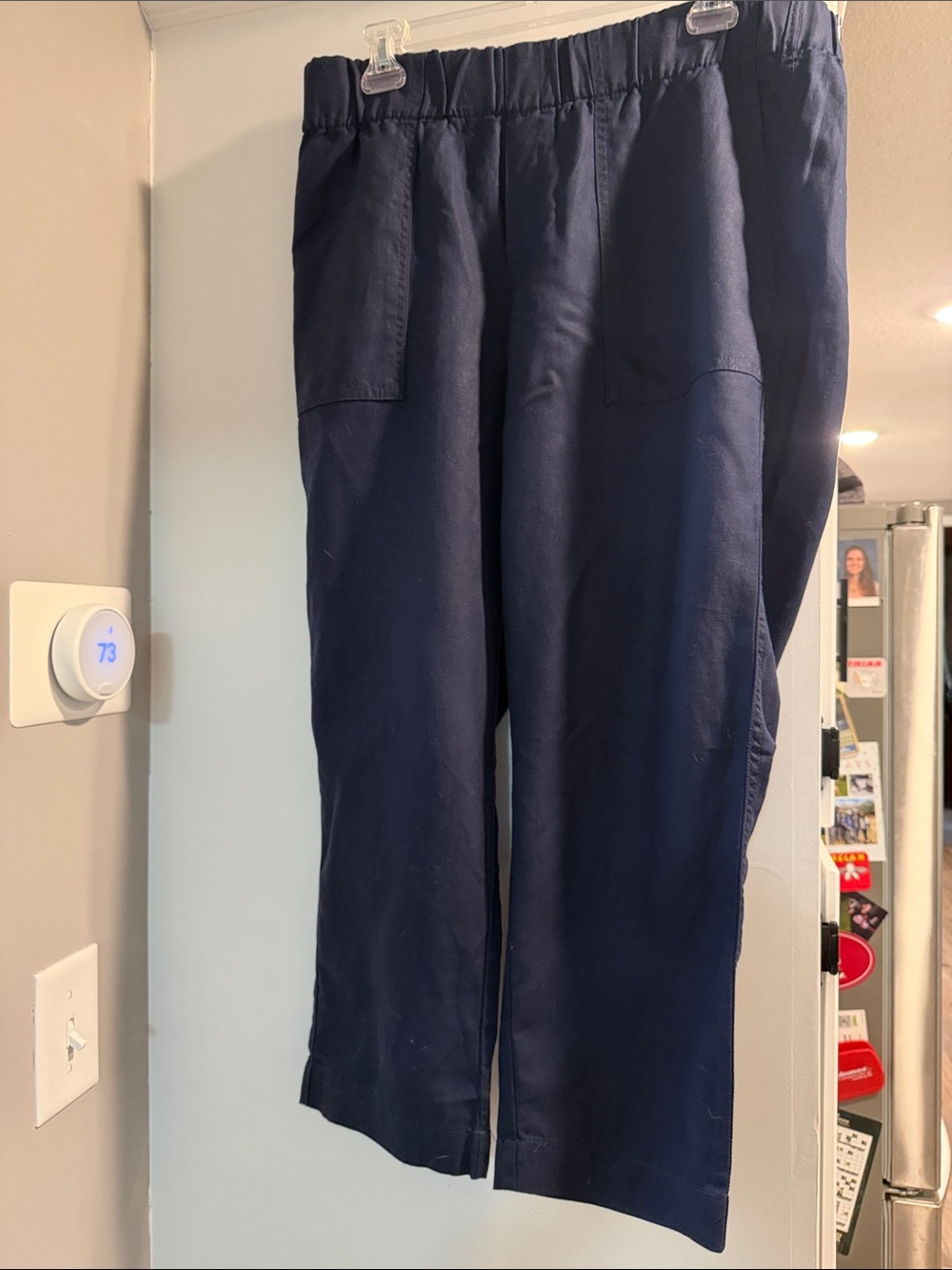 NEW Banana Republic Navy Women's Pull-On Linen blend Pants